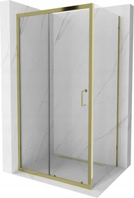 Mexen Apia Zuhanykabin Toló ajtóval    115 x 70 cm,  átlátszó üveg, arany  - 840-115-070-50-0 Toló ajtós