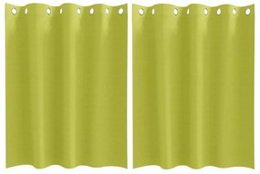 Függönyök függönyökkel 2 pcs Alma zöld Poliészter