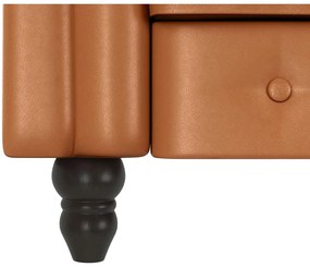 Konyakbarna bőrutánzat chesterfield fotel Felix – Støraa