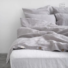Világosszürke egyszemélyes len ágyneműhuzat 140x200 cm Light Grey – Linen Tales