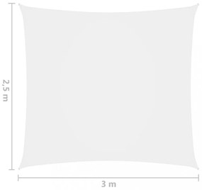 fehér téglalap alakú oxford-szövet napvitorla 2,5 x 3 m