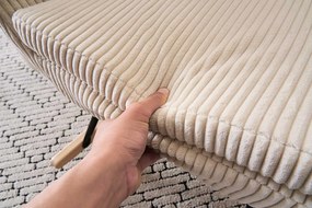 Hintaszék, relaxációs szék kordbársony kárpitozással, krém-bézs színű