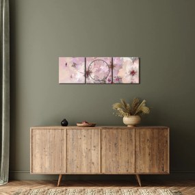 Kép - Művészeti kollázs pillangókkal (órával) (90x30 cm)