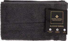 Vendégtörölköző kicsi pamut 550 g/m2 30x50 cm antracit 2 db