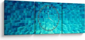 Absztrakt kocka kép (órával) (90x30 cm)