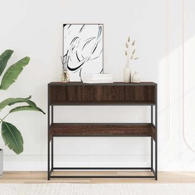 barna tölgyszínű szerelt fa tálalóasztal 90x35x80 cm
