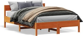 vidaXL viaszbarna tömör fenyőfa ágy matrac nélkül 135 x 190 cm