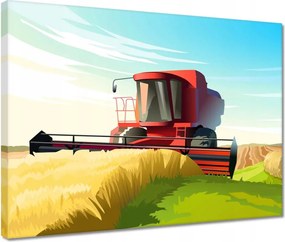 Vászonkép 40x30 Kombájn és idilli táj