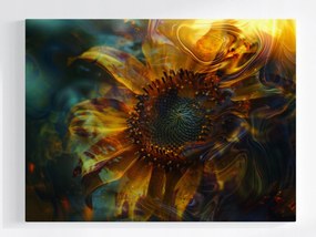 Poszter Absztrakt Szürrealizmus Virág Napraforgó Tűz 80x60