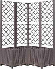 vidaXL barna polipropilén rácsos kerti ültetőláda 80 x 80 x 136 cm