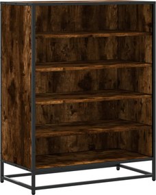 vidaXL füstös tölgy színű szerelt fa és fém cipőszekrény 75x38x97,5 cm