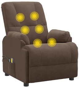 barna művelúr felállást segítő masszázsfotel