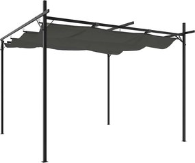 vidaXL antracitszürke pergola behúzható tetővel 295 x 292 x 230 cm