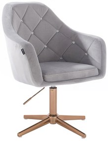 HR830CROSS Acél Modern Velúr Szék Arany lábbal