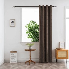 Sötétítő függöny LOOM VELVET 140x250 cm, barna Felfüggesztés: Fém gyűrűk