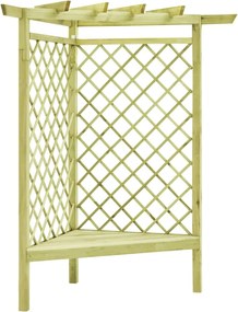vidaXL impregnált fenyőfa kerti sarokpergola 130 x 130 x 197 cm