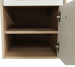 Sarok számítógépasztal, sonoma tölgyfa/fehér, MAURUS NEW MA11