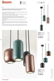 Redo 01-3475 - Csillár zsinóron BOOM 1xGU10/10W/230V átm. 7,6 cm zöld