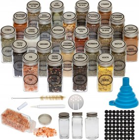 Fűszertartó Szett 24 Db 120 Ml-es Tégely Címkék Kiegészítők