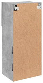betonszürke TV-szekrény LED lámpákkal 40,5x30x90 cm