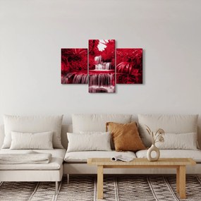Kép - Indonéziai vízesések piros színben (90x60 cm)