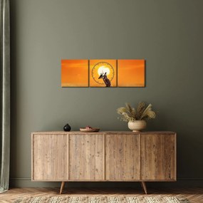 Kép - Zsiráfok a Serengeti Nemzeti Parkban (órával) (90x30 cm)