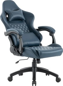 Irodai/gamer szék, kék, teherbírás 150 kg, SAMIE