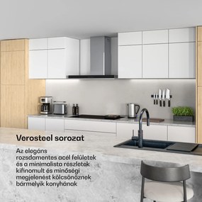 Klarstein Verosteel páraelszívó, Elegáns, minimalista, erőteljes, Energiaosztály A++, 881,6 m³/h, 90 cm