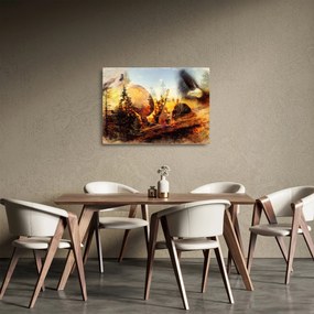Üveg kép - Sámán motívum (70x50 cm)