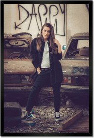 Poszterek keretben 40x60 Matuka Régi autók Csaj