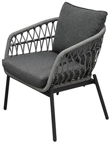 Kerti Ülőgarnitúra, Fém + Polyrattan, Szürke. AZ-L1880 GREY