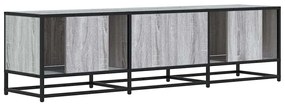 szürke sonoma színű szerelt fa és fém TV-szekrény 150x35x41 cm