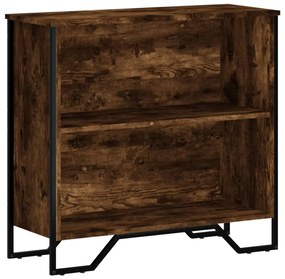 füstös tölgy színű szerelt fa könyvszekrény 80 x 31 x 74,5 cm