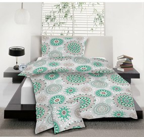 Mandala pamut ágynemű, türkiz, 140 x 200 cm, 70 x 90 cm, 40 x 40 cm