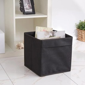 Fekete textil tárolódoboz 30x30x30 cm – Mioli Decor