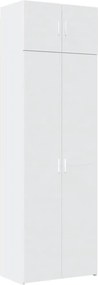vidaXL fehér szerelt fa tárolószekrény 70 x 42,5 x 225 cm
