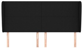 fekete szövet fejtámla szárnyakkal 163 x 23 x 118/128 cm