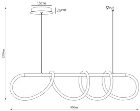ONLI - LED Csillár zsinóron AMANDA LED/40W/230V 4500K matt króm