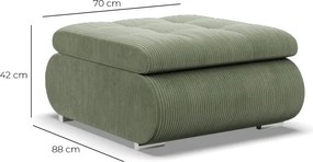 Tokio puff, kordbársony, zöld