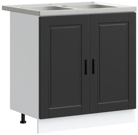 Mosogatószekrény Porto 2 pcs Fekete 80 x 46 x 84.5 cm Faanyag