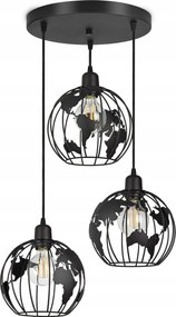 Függő lámpa Csillár Globus Fekete Fehér Szürke