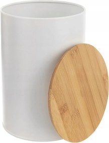 Konyhai ételtároló doboz fém fehér bambusz Pokrywką Orion 1,3l