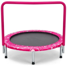Összecsukható gyerek trambulin fogantyúval, rózsaszín