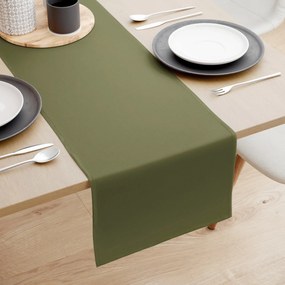 Goldea pamut asztali futó - olivaszínű 20x120 cm