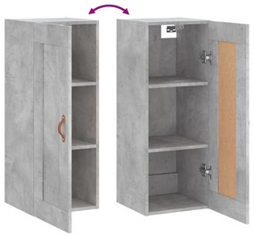 betonszürke szerelt fa fali szekrény 34,5x34x90 cm