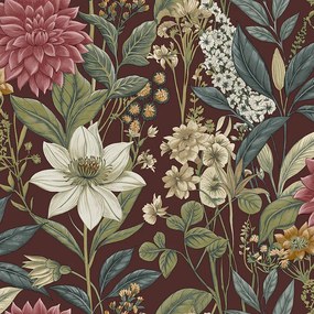 Holden Decor Wanderlust Clematis bordó-lila virágos vlies tapéta – 92061