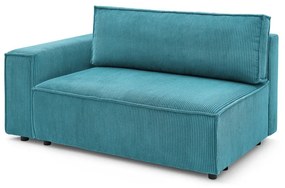 Kék kordbársony kanapé modul (bal oldali) Nihad modular – Bobochic Paris