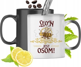 Mágikus Bögre Leona Fekete Színváltós, fényképes nyomattal