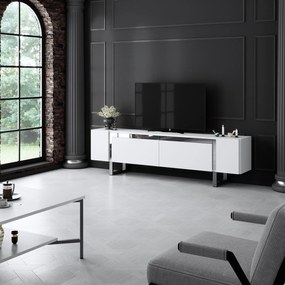TV szekrény Yildiz - White, Silver