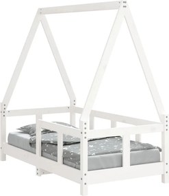 vidaXL fehér tömör fenyőfa gyerekágykeret 70 x 140 cm